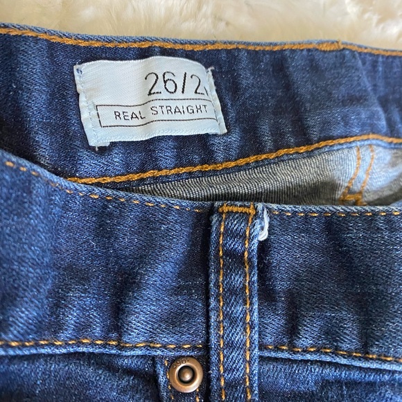 Gap jeans "Real Straight" 26/2 Dark Blue Denim Dark Blue Jean - Picture 3 of 5